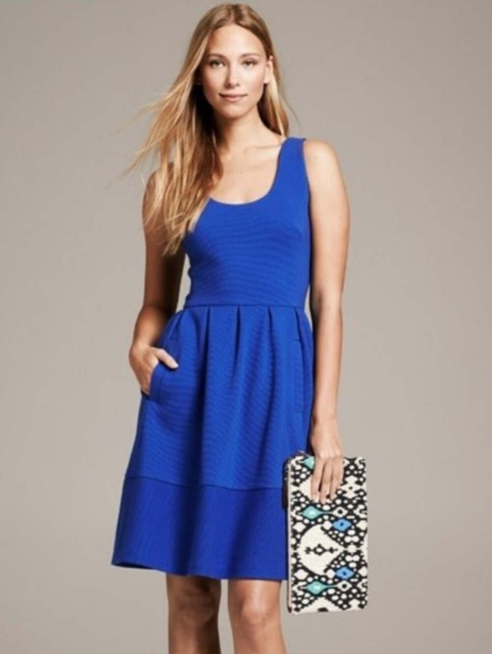 Banana Republic Scoop Neck Fit & Flare Dress